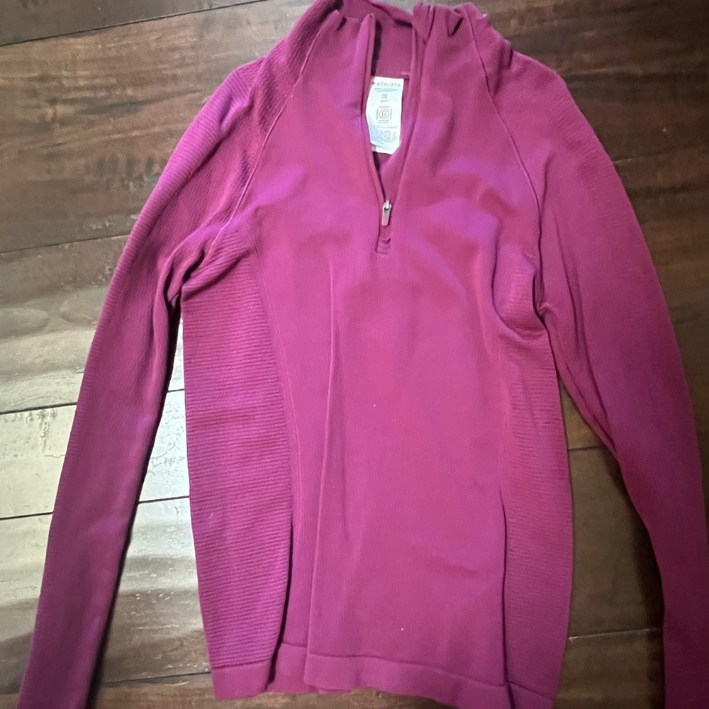 Athleta Fuchsia Quarter-Zip Pullover